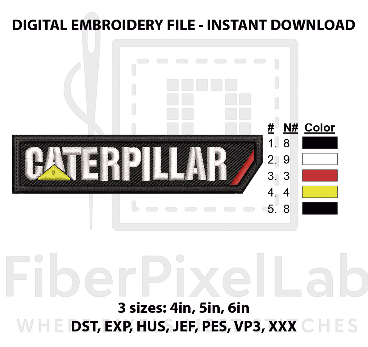 Heavy Equipment Machine Embroidery Design