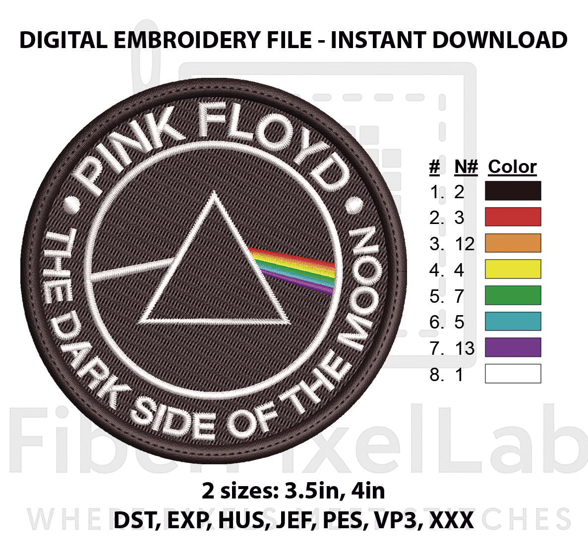 Dark Side Prism Embroidery Design