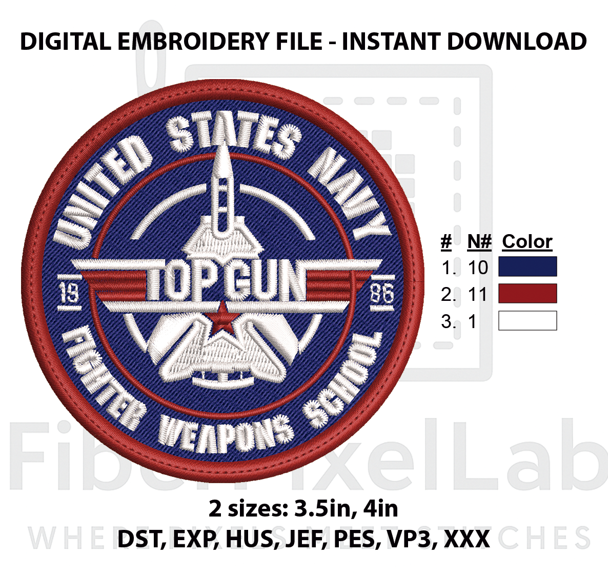 Fighter Jet Aviation Badge Embroidery Design