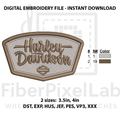 Vintage Motorcycle Badge Embroidery Design