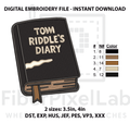 Riddle Diary Machine Embroidery Design