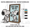 You Can Do It Mirror Dog Embroidery Design