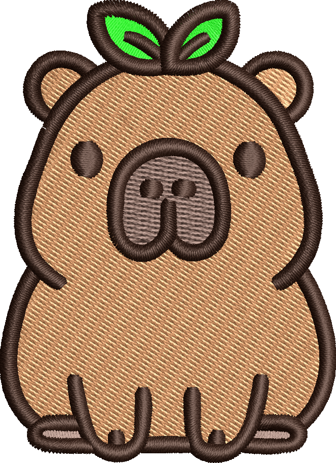 Cute Capybara Embroidery Design
