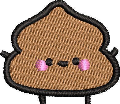 Cute Poop Character Machine Embroidery Design