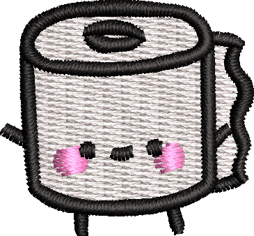 Cute Toilet Paper Roll Machine Embroidery Design