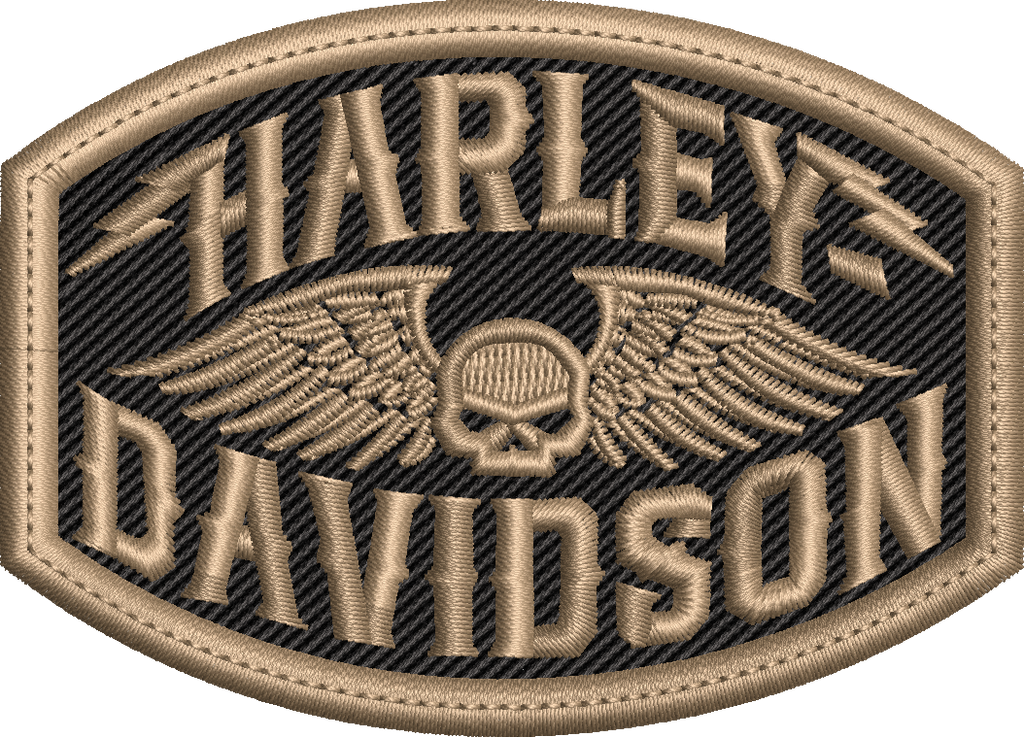 Winged Skull Motorcycle Embroidery Design