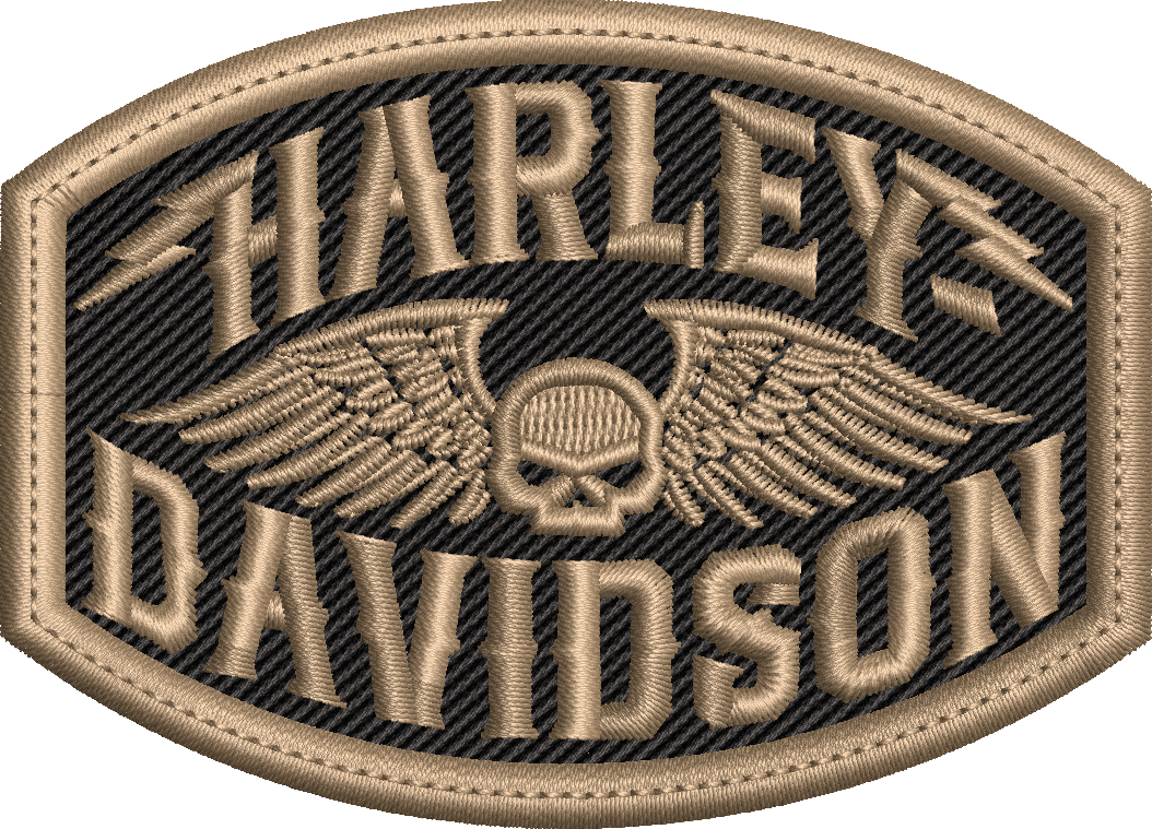 Winged Skull Motorcycle Embroidery Design