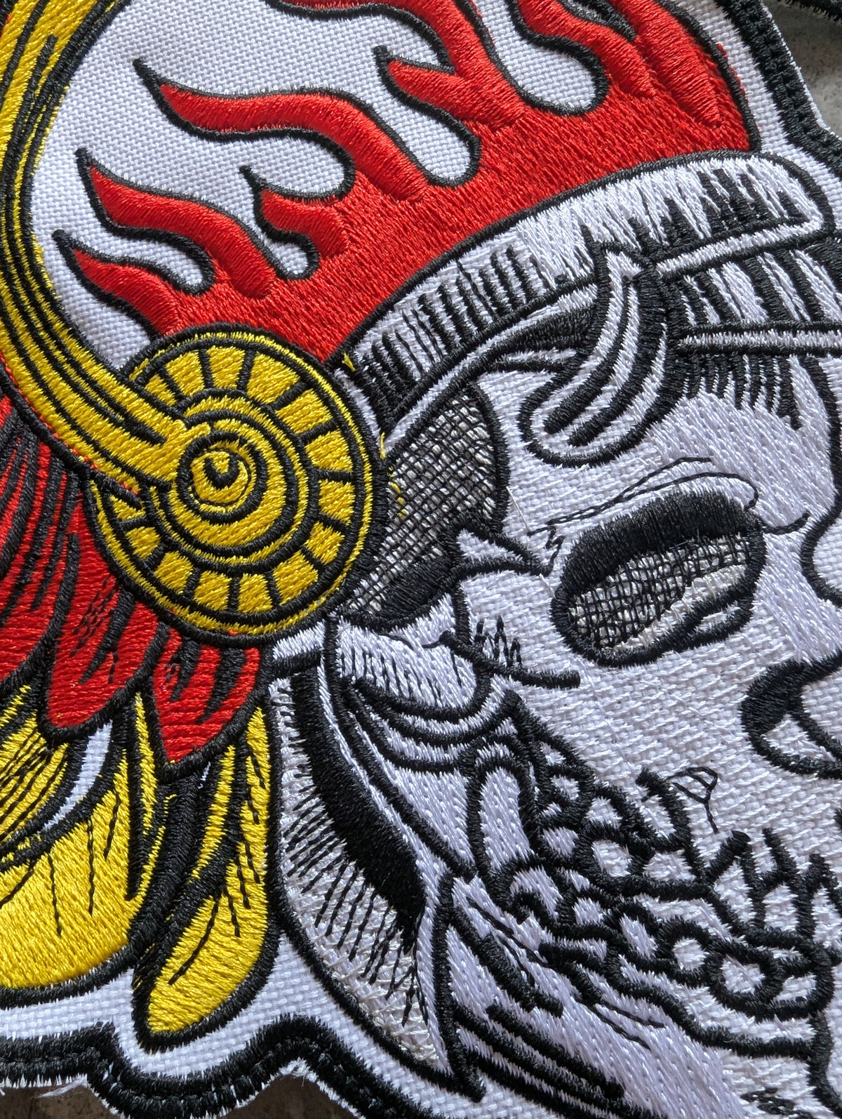 Winged Skull Feather Headdress Embroidery Design