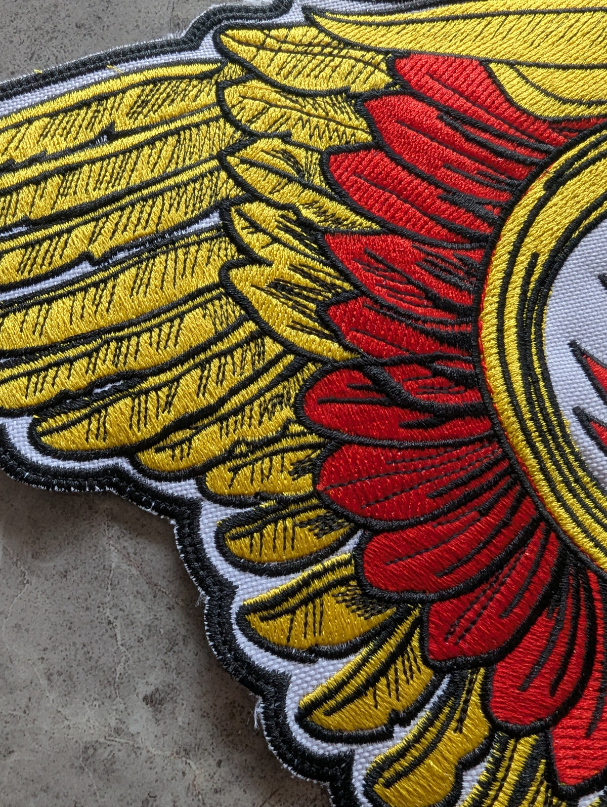 Winged Skull Feather Headdress Embroidery Design