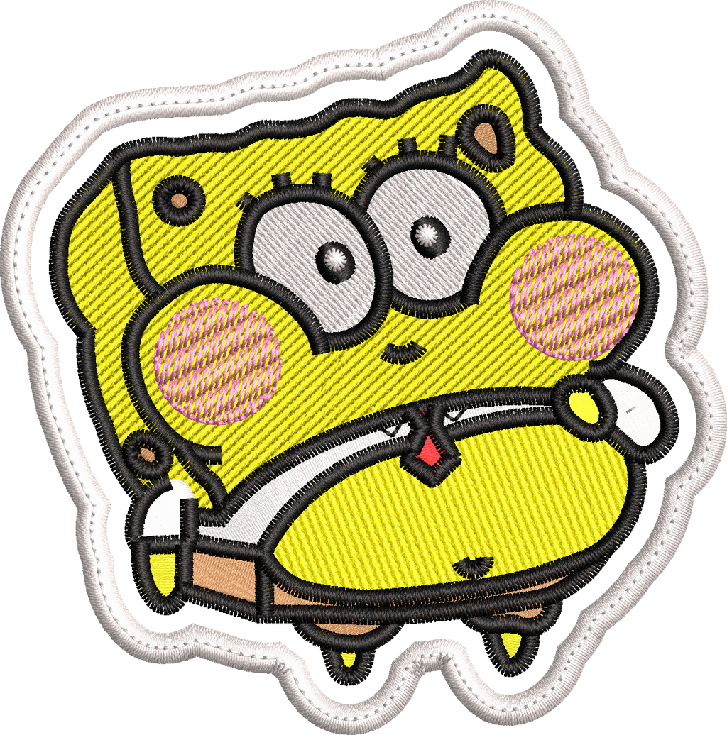 Funny Yellow Cartoon Character Embroidery Design