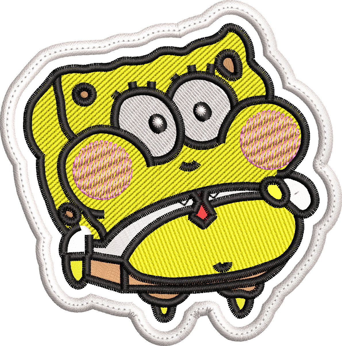 Funny Yellow Cartoon Character Embroidery Design