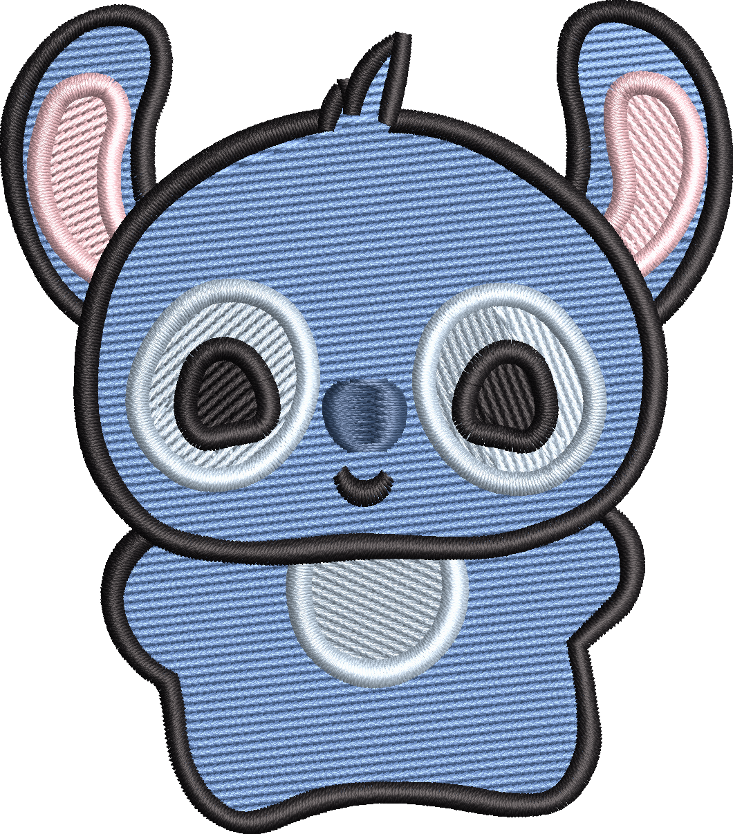 Cute Blue Alien Machine Embroidery Design