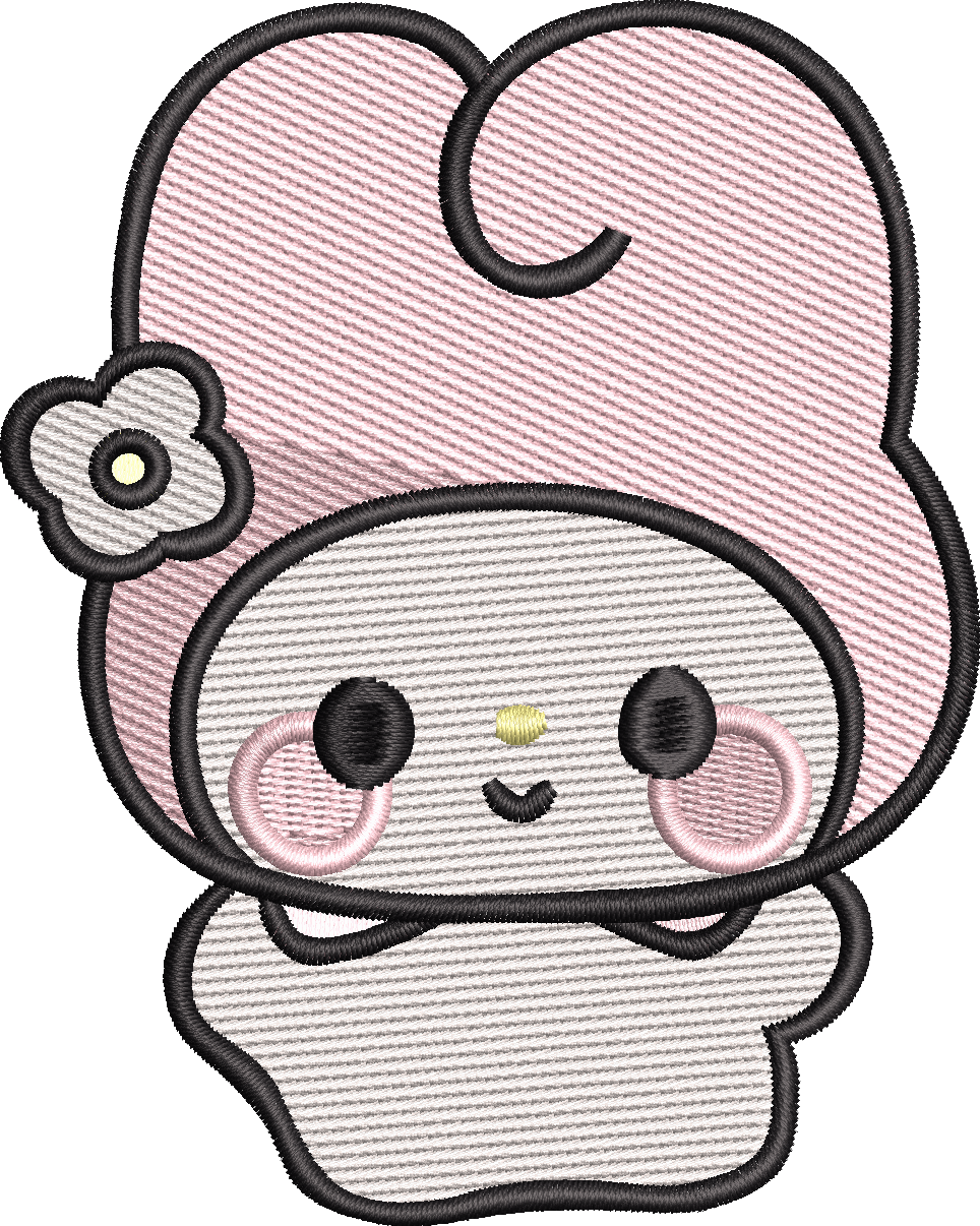 Cute Bunny Hood Character Machine Embroidery Design