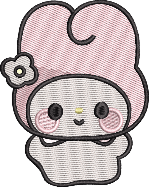 Cute Bunny Hood Character Machine Embroidery Design