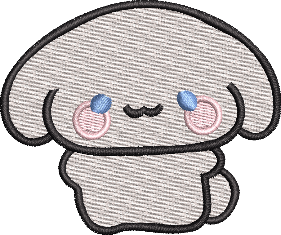 Cute Floppy Ear Character Machine Embroidery Design