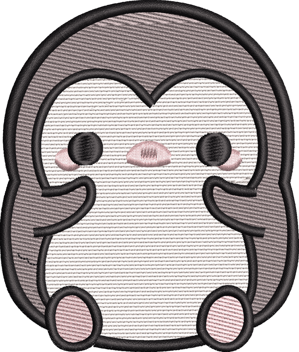 Cute Penguin Character Machine Embroidery Design