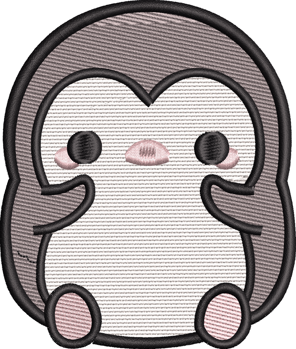 Cute Penguin Character Machine Embroidery Design