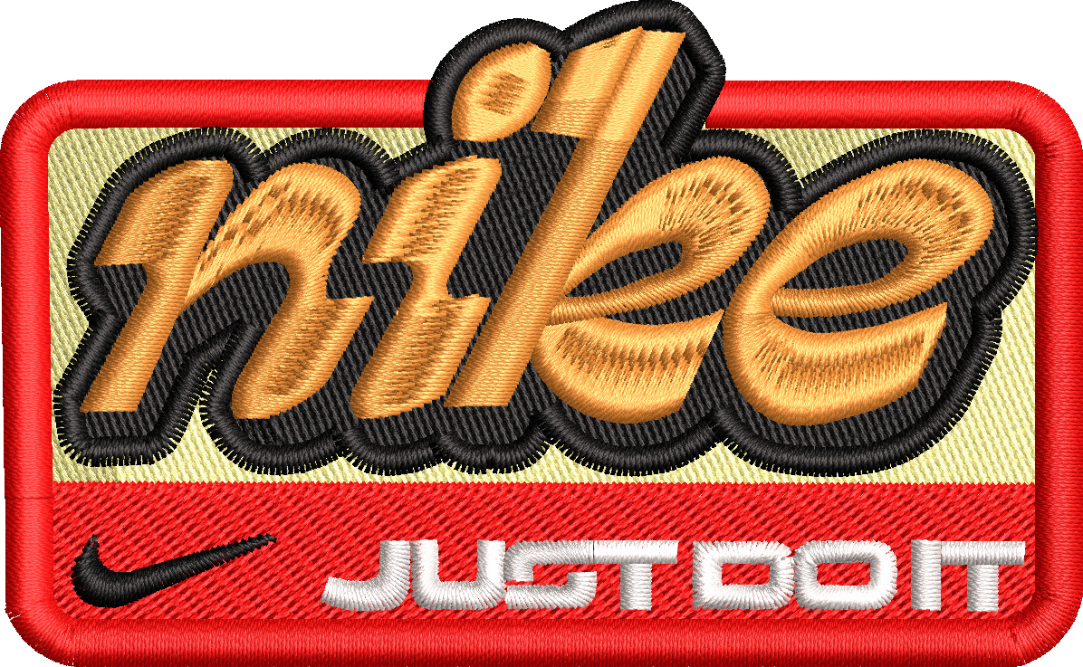 Retro Running Athletic Badge Machine Embroidery Design