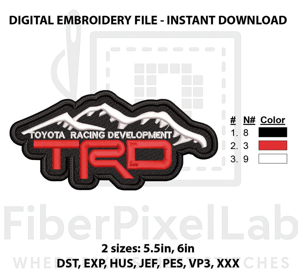 TRD Mountain Off Road Embroidery Design