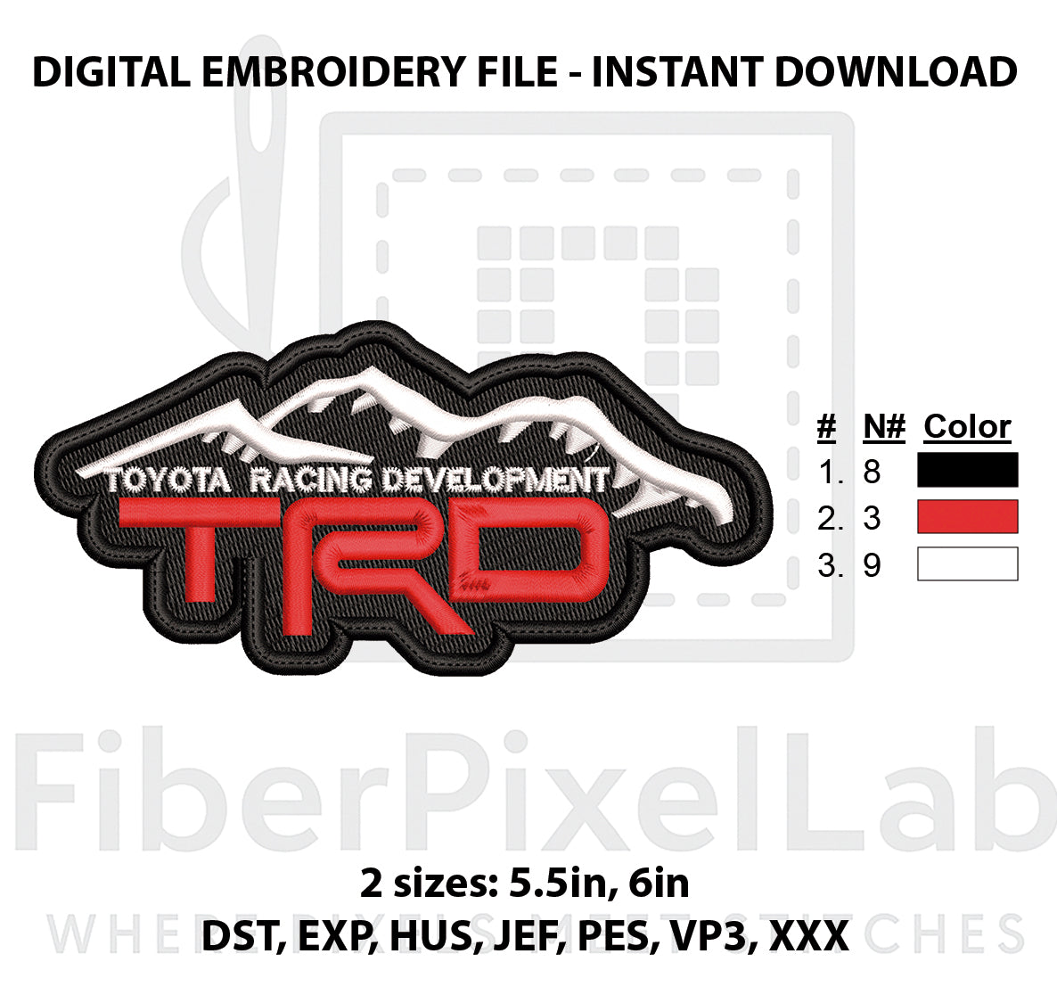 TRD Mountain Off Road Embroidery Design