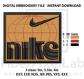 Retro Sports Globe Embroidery Design