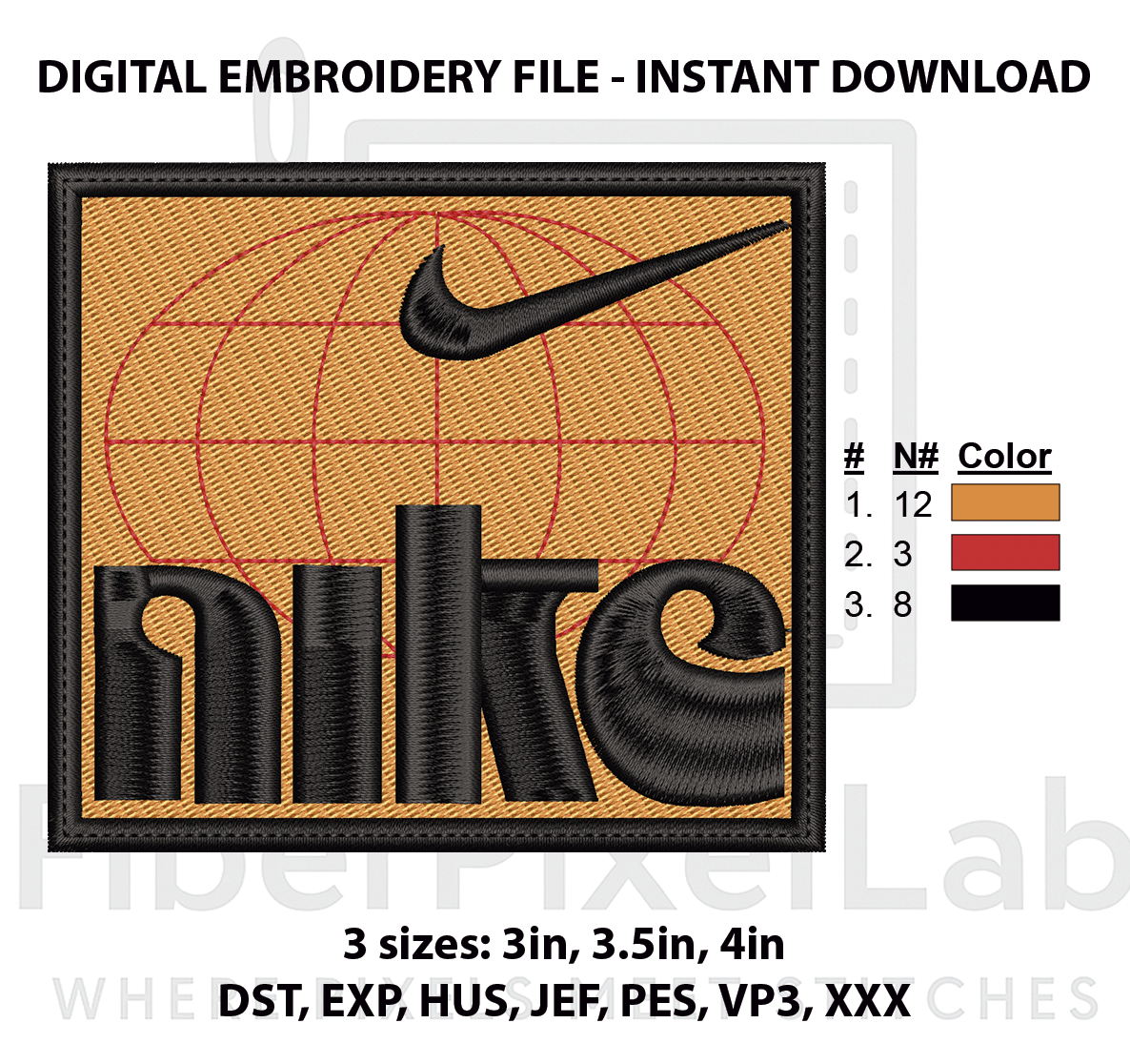 Retro Sports Globe Embroidery Design