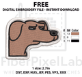 Funny Sleepy Dog Head Embroidery Design