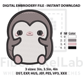 Cute Penguin Character Machine Embroidery Design