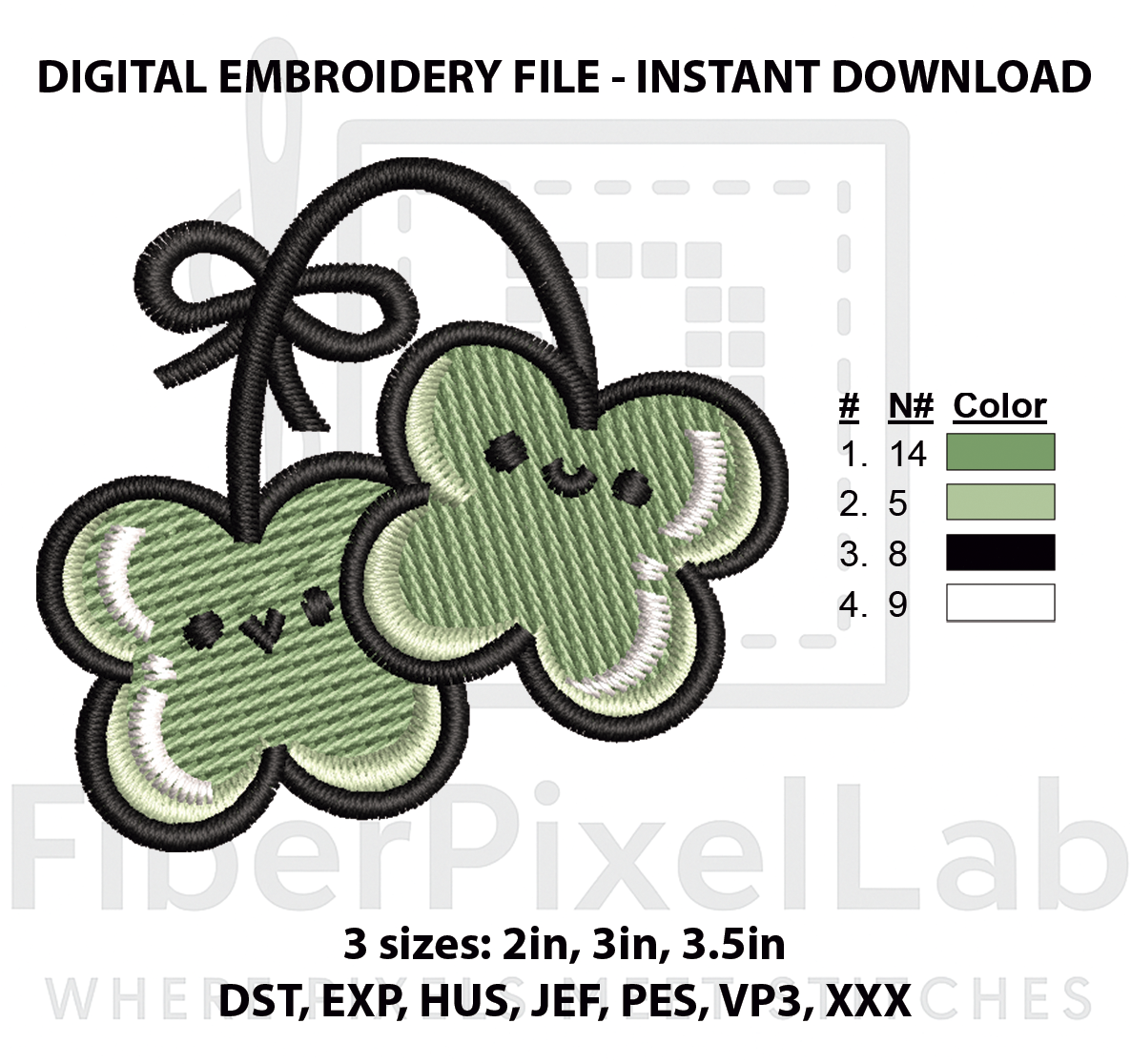 Cute Shamrock Friends Machine Embroidery Design