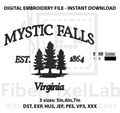 Three Pines Vintage Town Embroidery Design