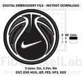 Black Basketball Machine Embroidery Design
