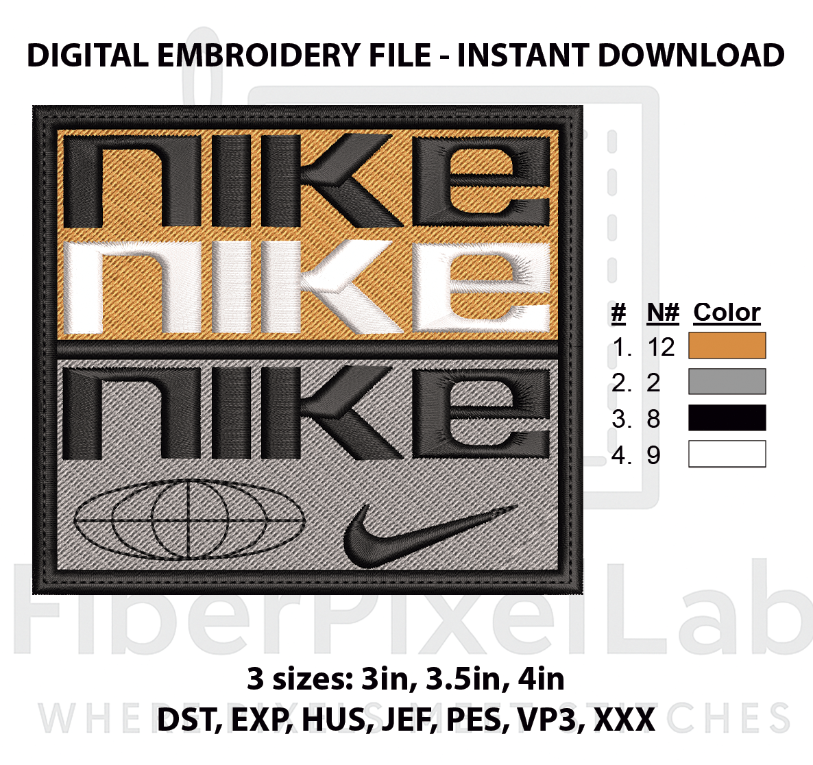 Retro Athletic Logo Embroidery Design