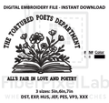Floral Poetry Book Embroidery Design