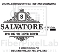 Vampire Romance Ornate Crest Embroidery Design