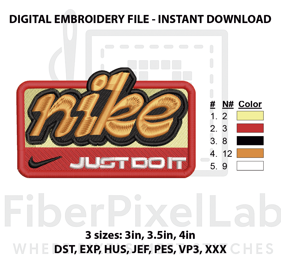 Retro Running Athletic Badge Machine Embroidery Design