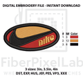 Retro Athletic Oval Embroidery Design