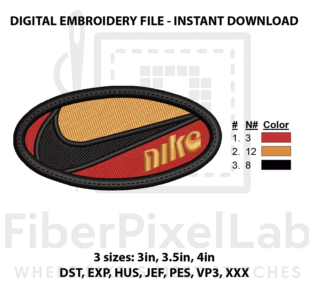 Retro Athletic Oval Embroidery Design