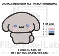 Cute Floppy Ear Character Machine Embroidery Design