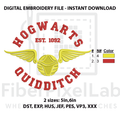 Golden Winged Ball Emblem Embroidery Design