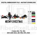 Meowy Christmas Black Cats Embroidery Design