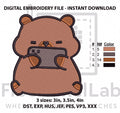 Cute Gamer Bear Machine Embroidery Design