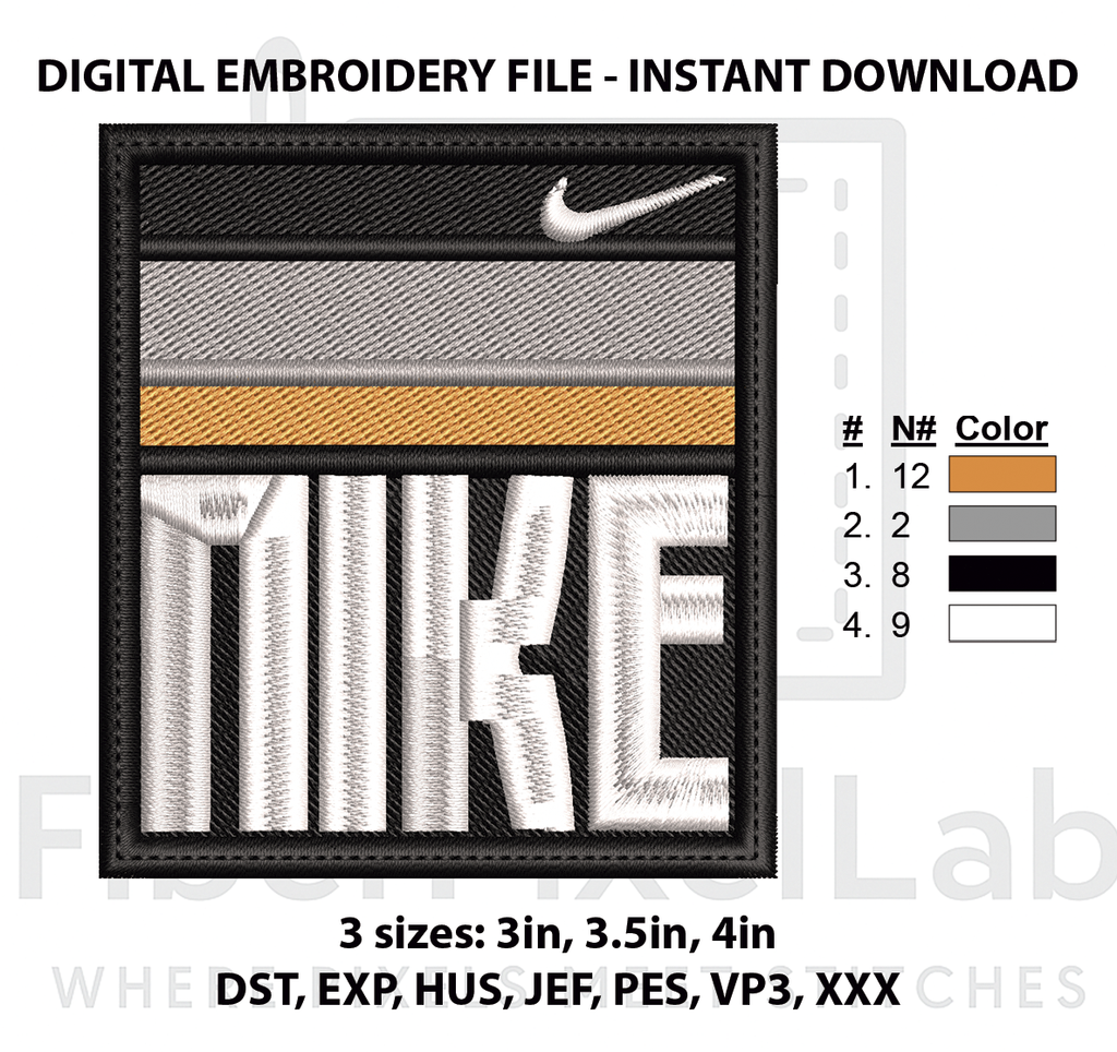 Retro Athletic Stripe Embroidery Design