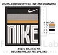 Retro Athletic Stripe Embroidery Design