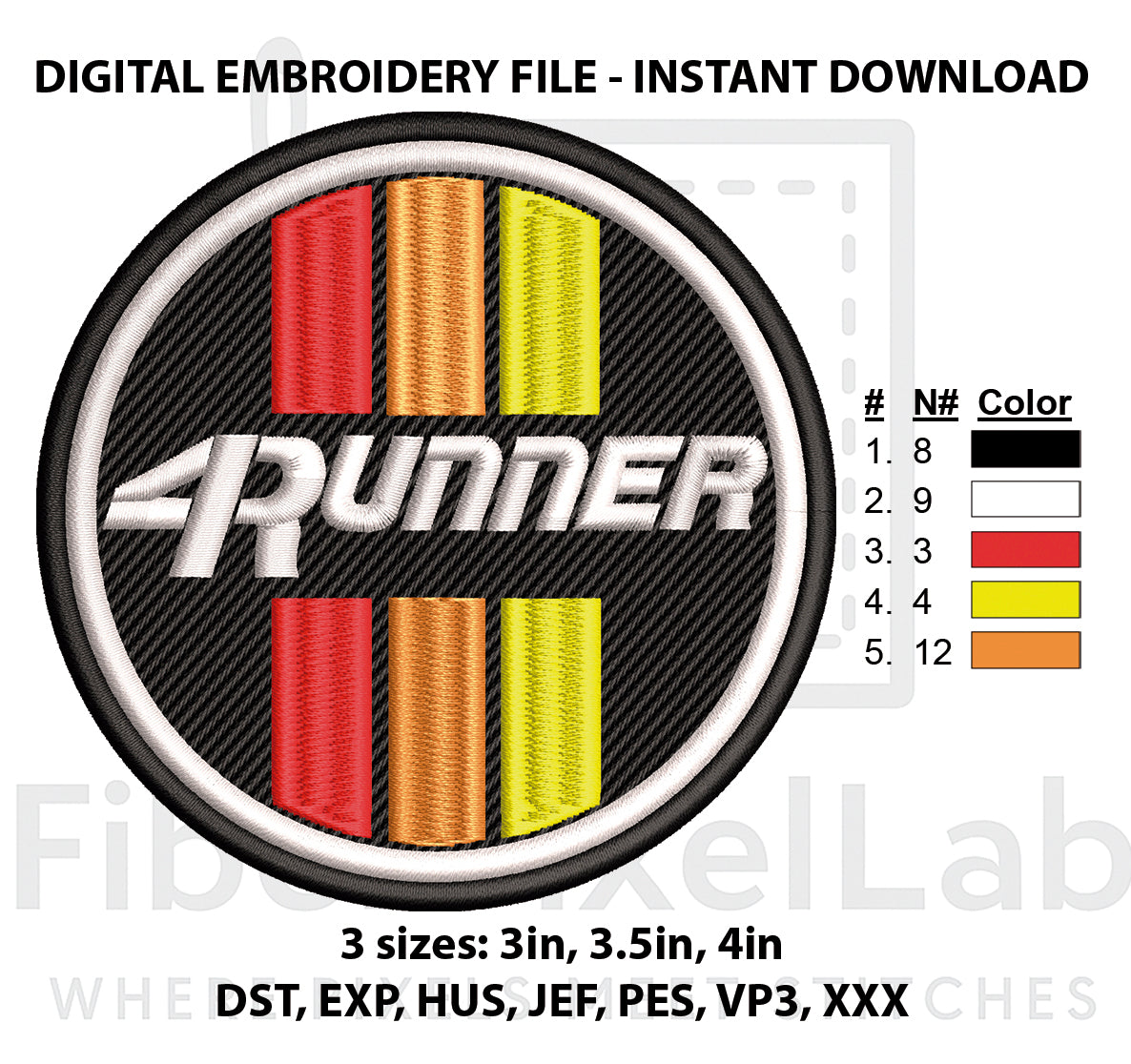 4Runner Machine Embroidery Design