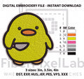 Cute Yellow Duck Machine Embroidery Design