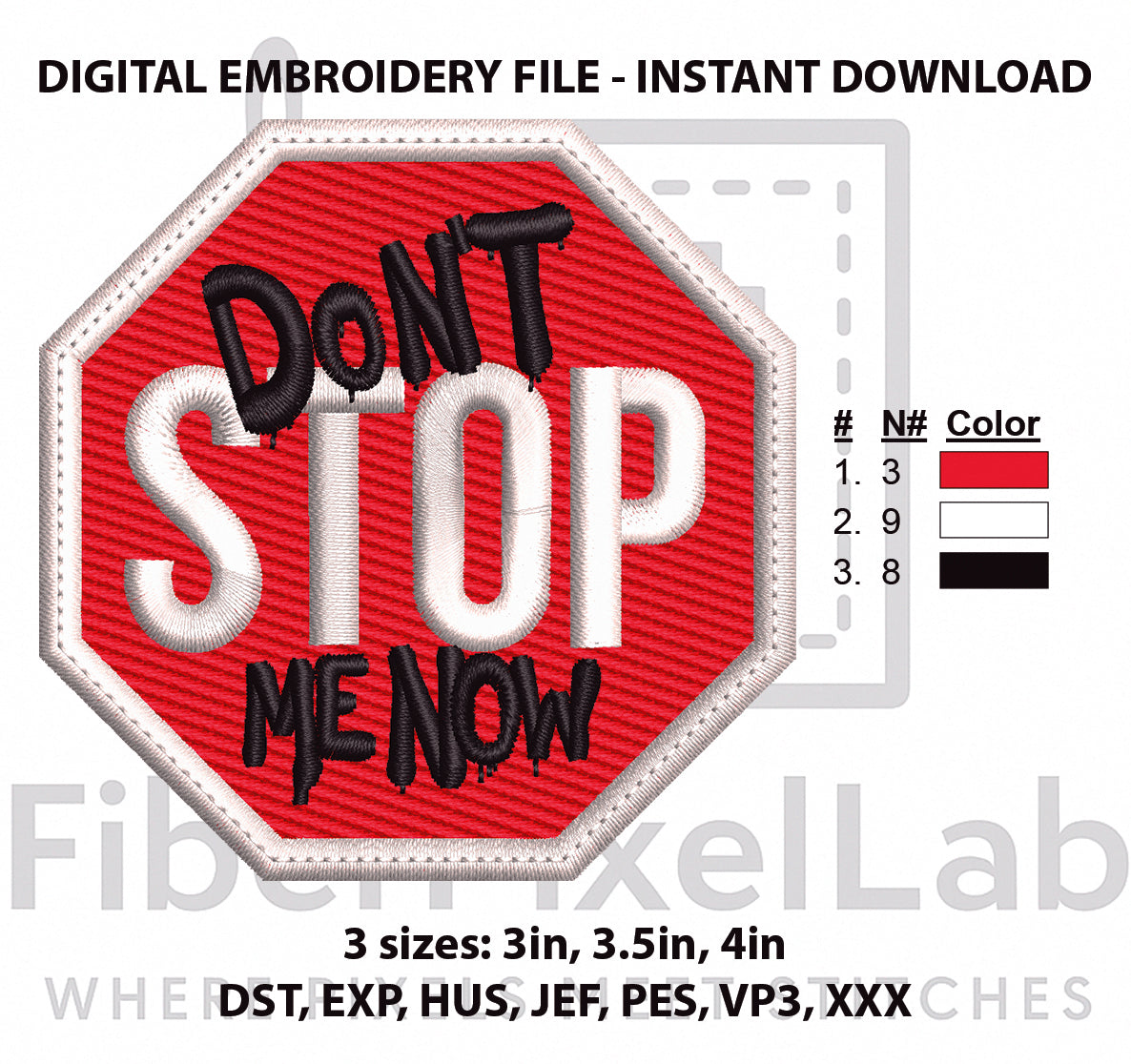 Don’t Stop Me Now Embroidery Design