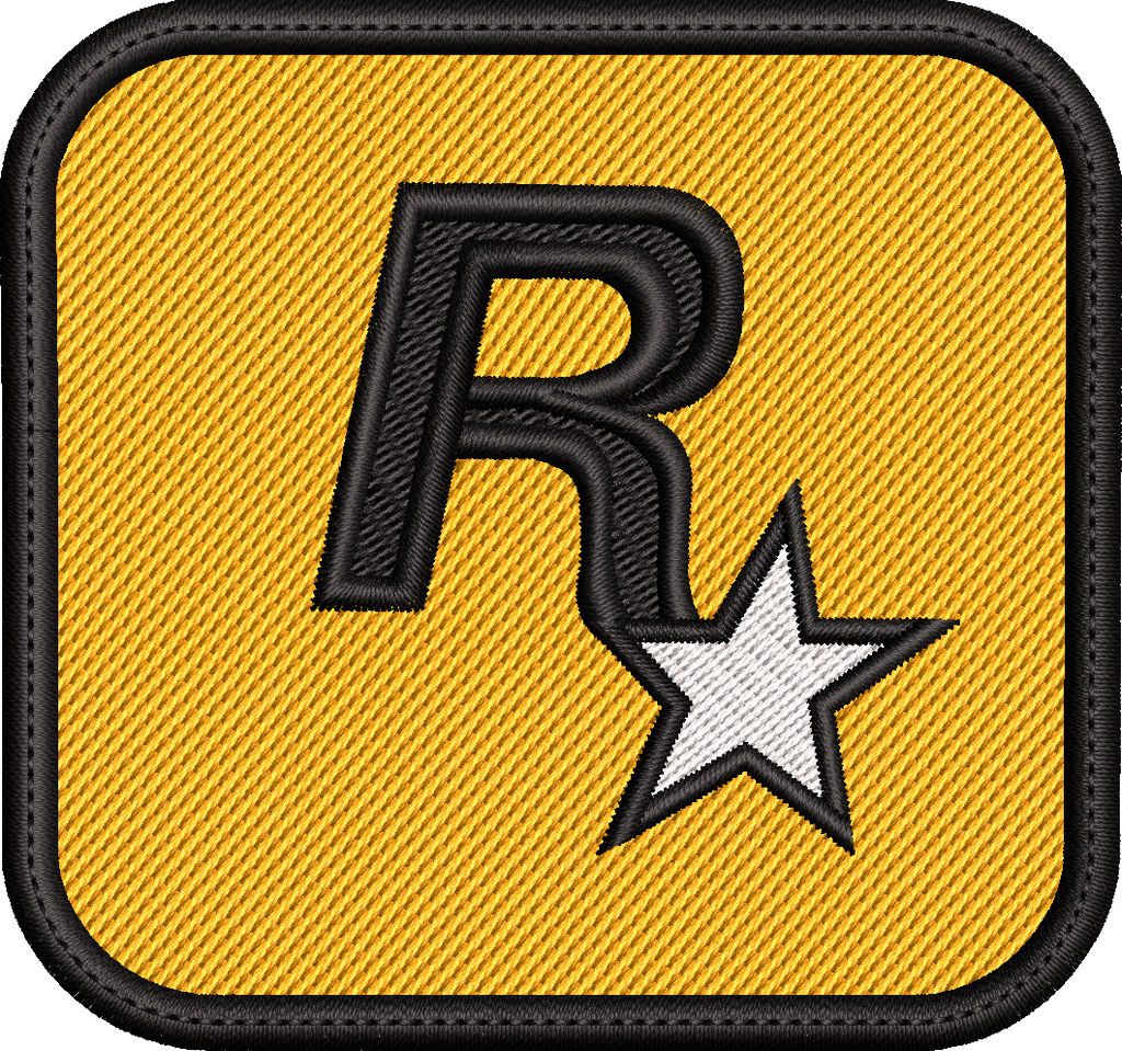 Retro R Star Embroidery Design